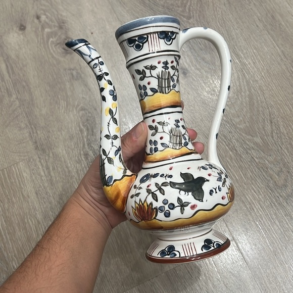 Portuguese Estrealla Conimbriga Ceramics Handpainted signed bottom vase decor - Picture 3 of 5